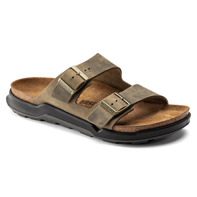 BIRKENSTOCK ARIZONA CROSSTOWN OILED LEATHER KHAKI-REGULAR FIT