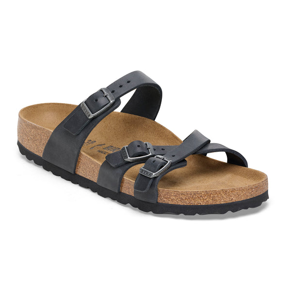 BIRKENSTOCK FRANCA OILED LEATHER BLACK-NARROW FIT