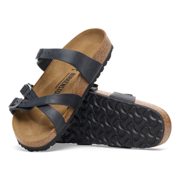 BIRKENSTOCK FRANCA OILED LEATHER BLACK-NARROW FIT
