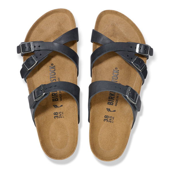 BIRKENSTOCK FRANCA OILED LEATHER BLACK-NARROW FIT