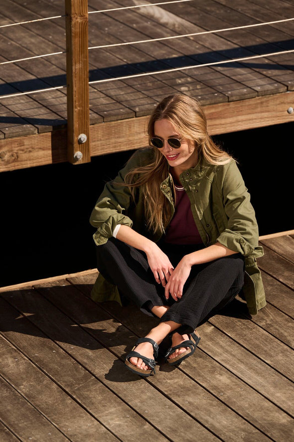 BIRKENSTOCK FRANCA OILED LEATHER BLACK-NARROW FIT