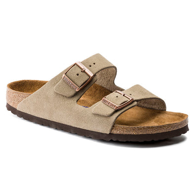 BIRKENSTOCK ARIZONA SOFT FOOTBED SUEDE LEATHER TAUPE-REGULAR FIT