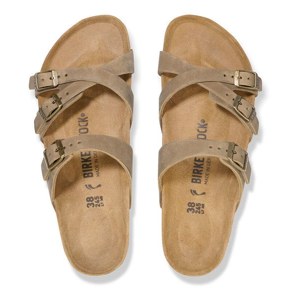 BIRKENSTOCK FRANCA OILED LEATHER TOBACCO BROWN-NARROW FIT