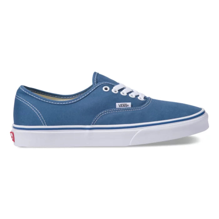 Vans authentic navy top blue on feet