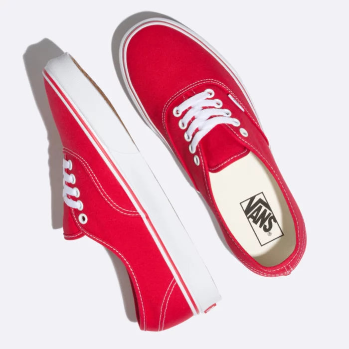 Vans shoes red and top white